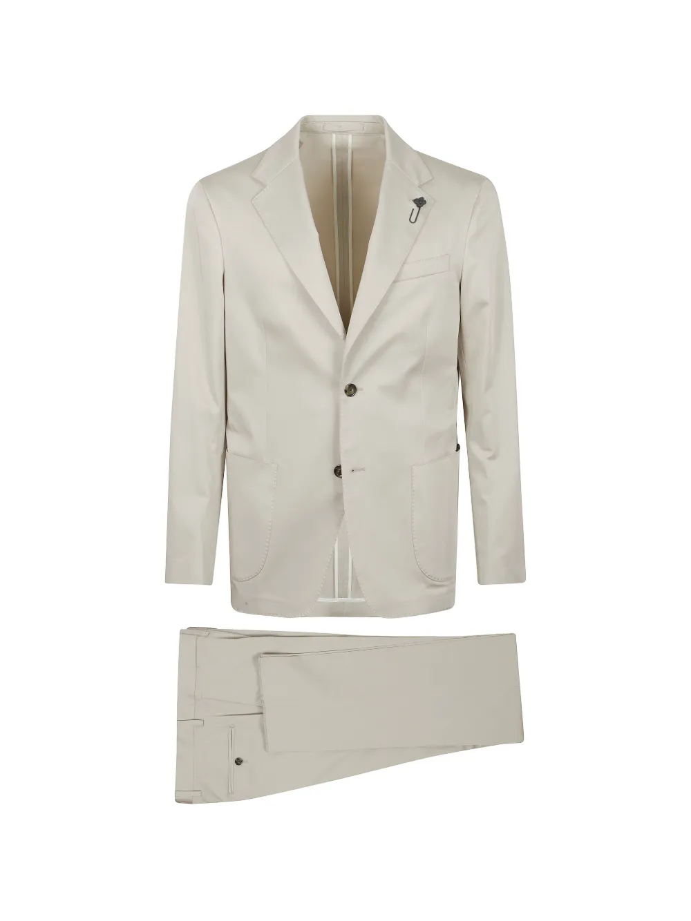 Lardini flower-pin single-breasted suit - Toni neutri