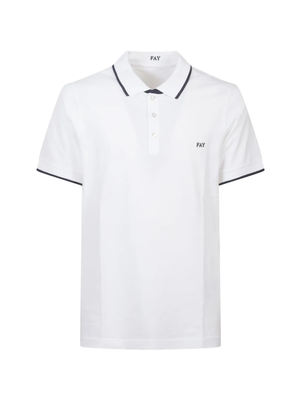 Fay tipped collar polo - Bianco