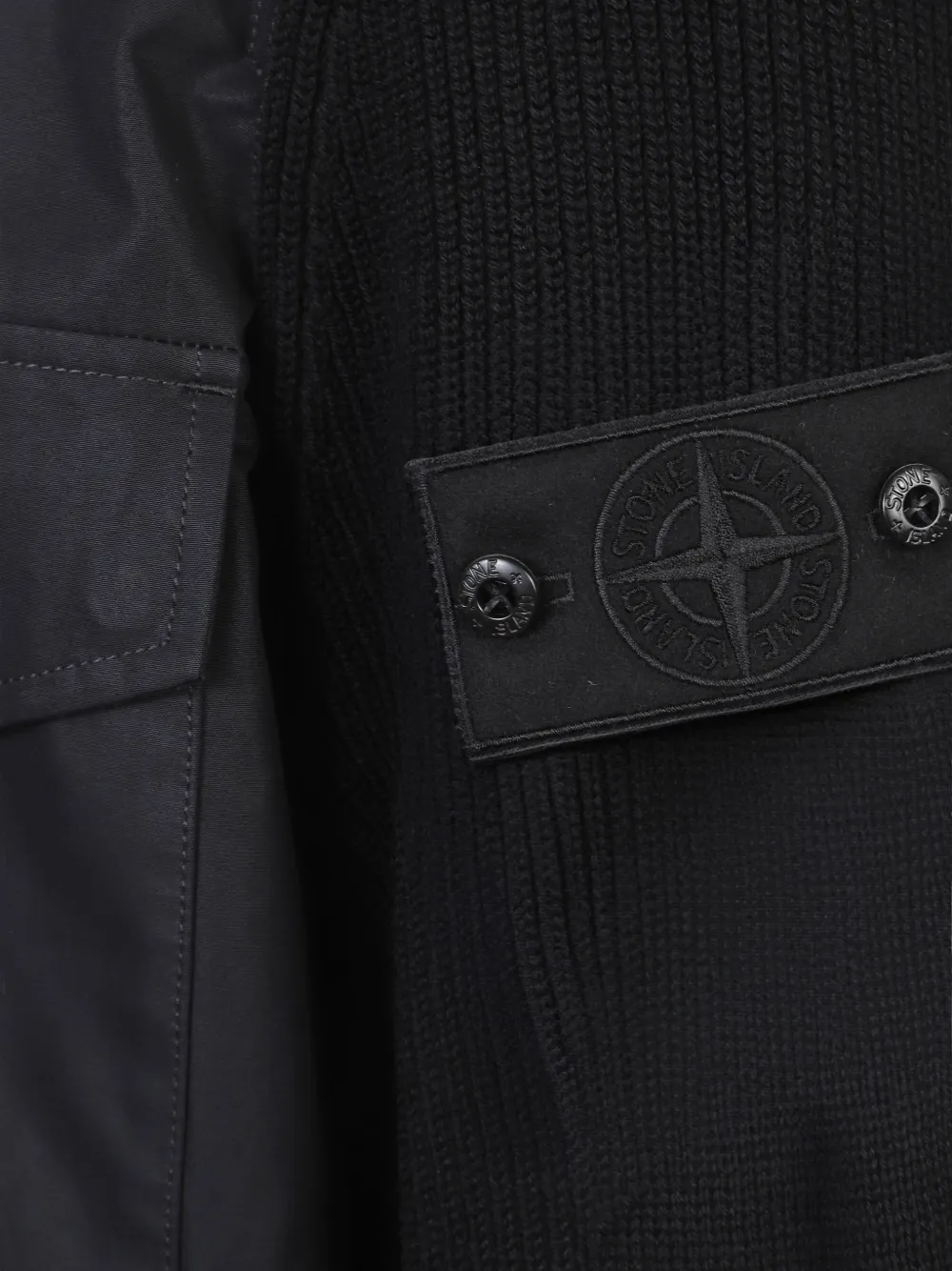 Stone Island Jack met klepzak en vlakken Zwart
