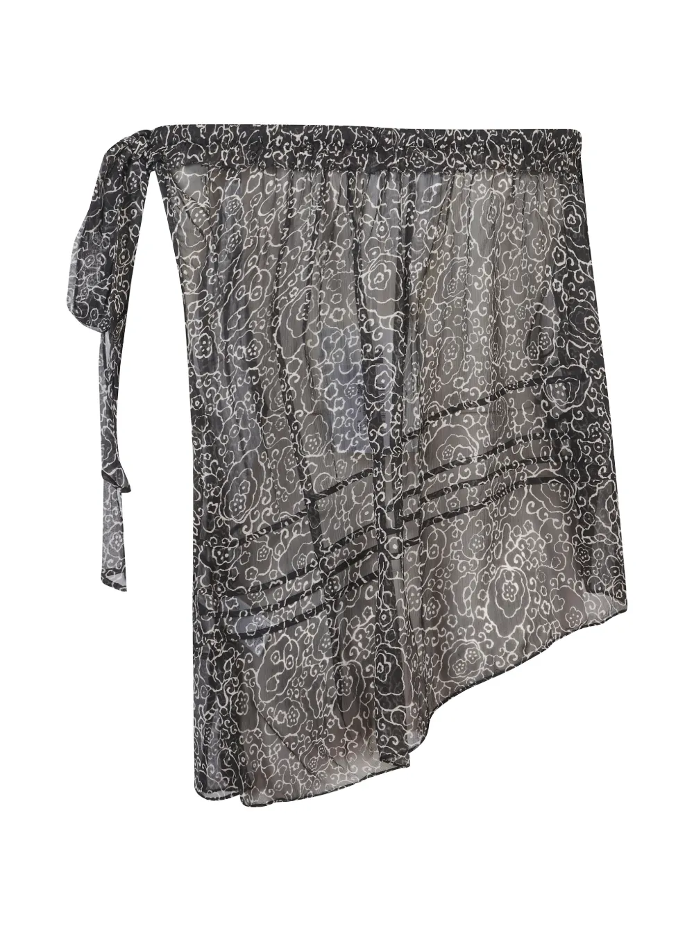 Asymmetrical-Neck Floral Top