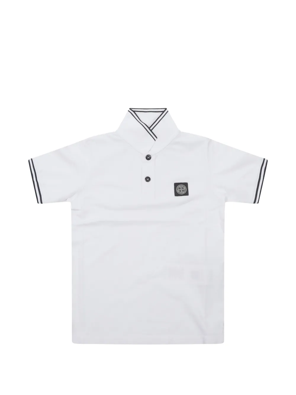 Stone Island Junior stripe-detail polo shirt - Bianco