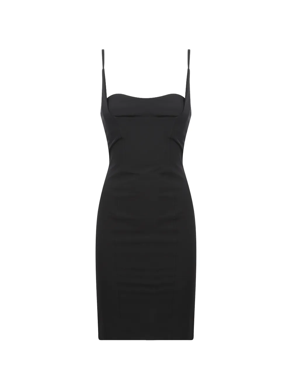Dondup Sweetheart-neck Zip-back Mini Dress In Black