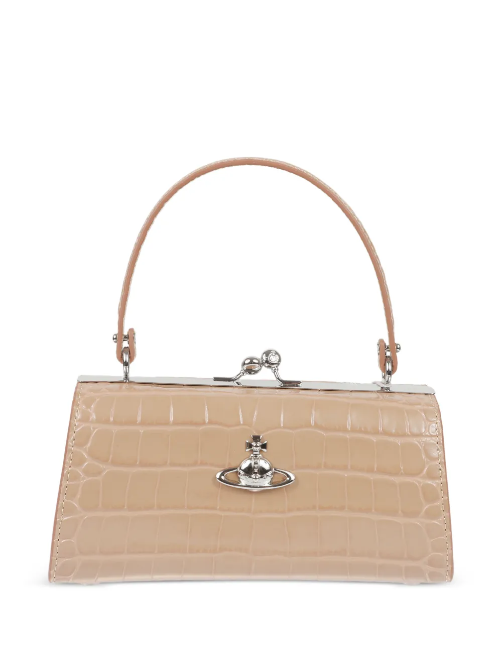 Vivienne Westwood XL Doll crocodile-effect Orb tote bag - Toni neutri