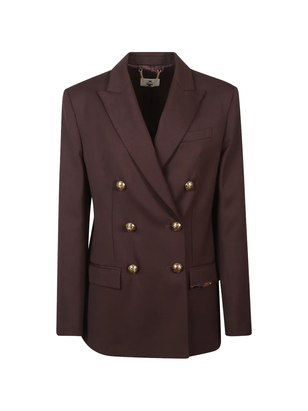 Elisabetta Franchi peaked-lapel double-breasted blazer - Marrone