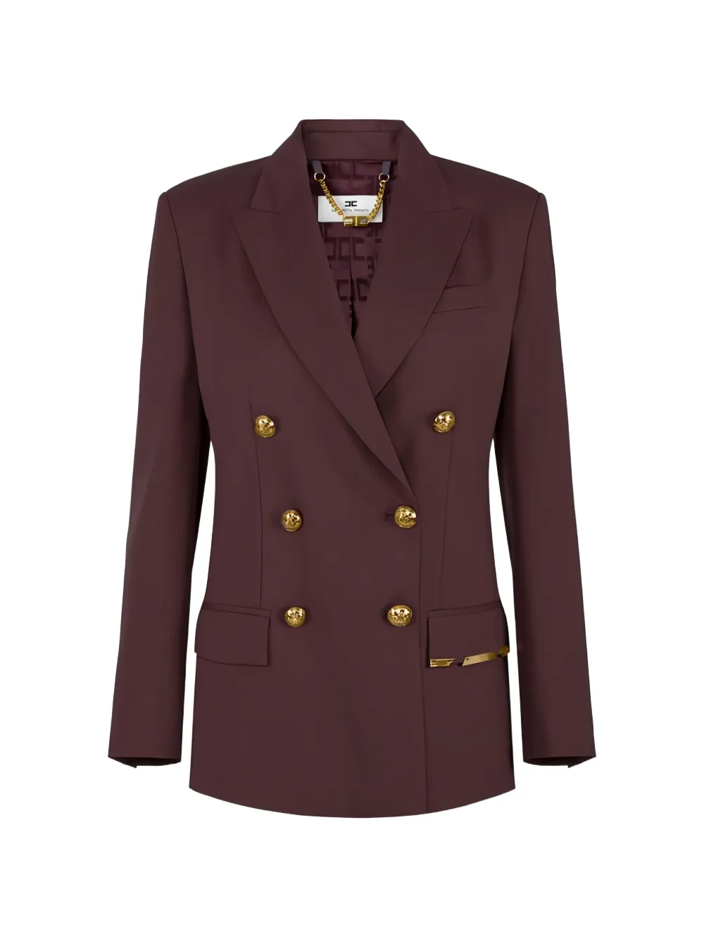 Elisabetta Franchi peaked-lapel double-breasted blazer - Braun