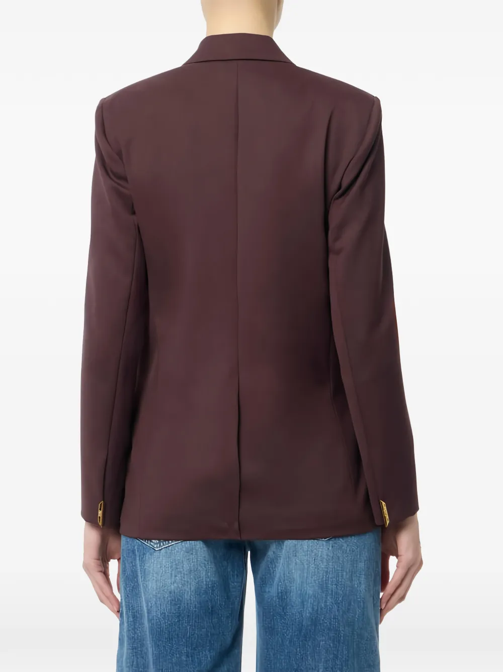 Elisabetta Franchi Blazer met dubbele rij knopen Bruin