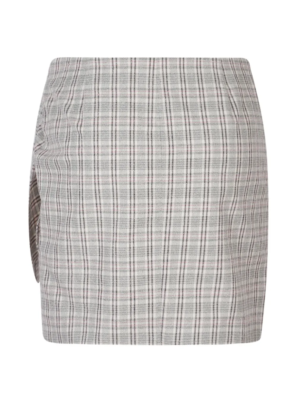  Marant étoile Check-pattern Tie-detail Mini Skirt - Grey 
