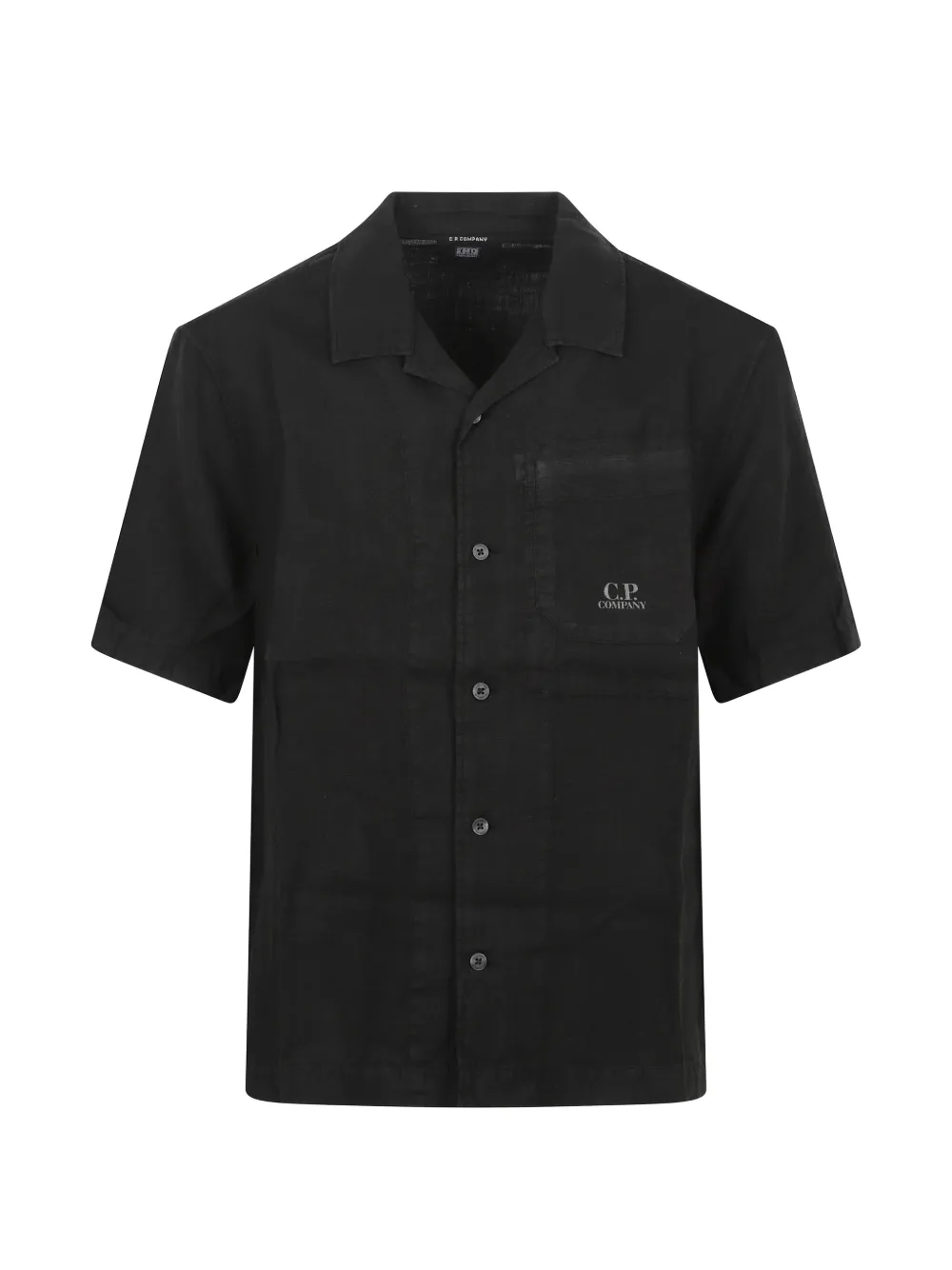 C.P. Company logo-print camp-collar shirt - Nero