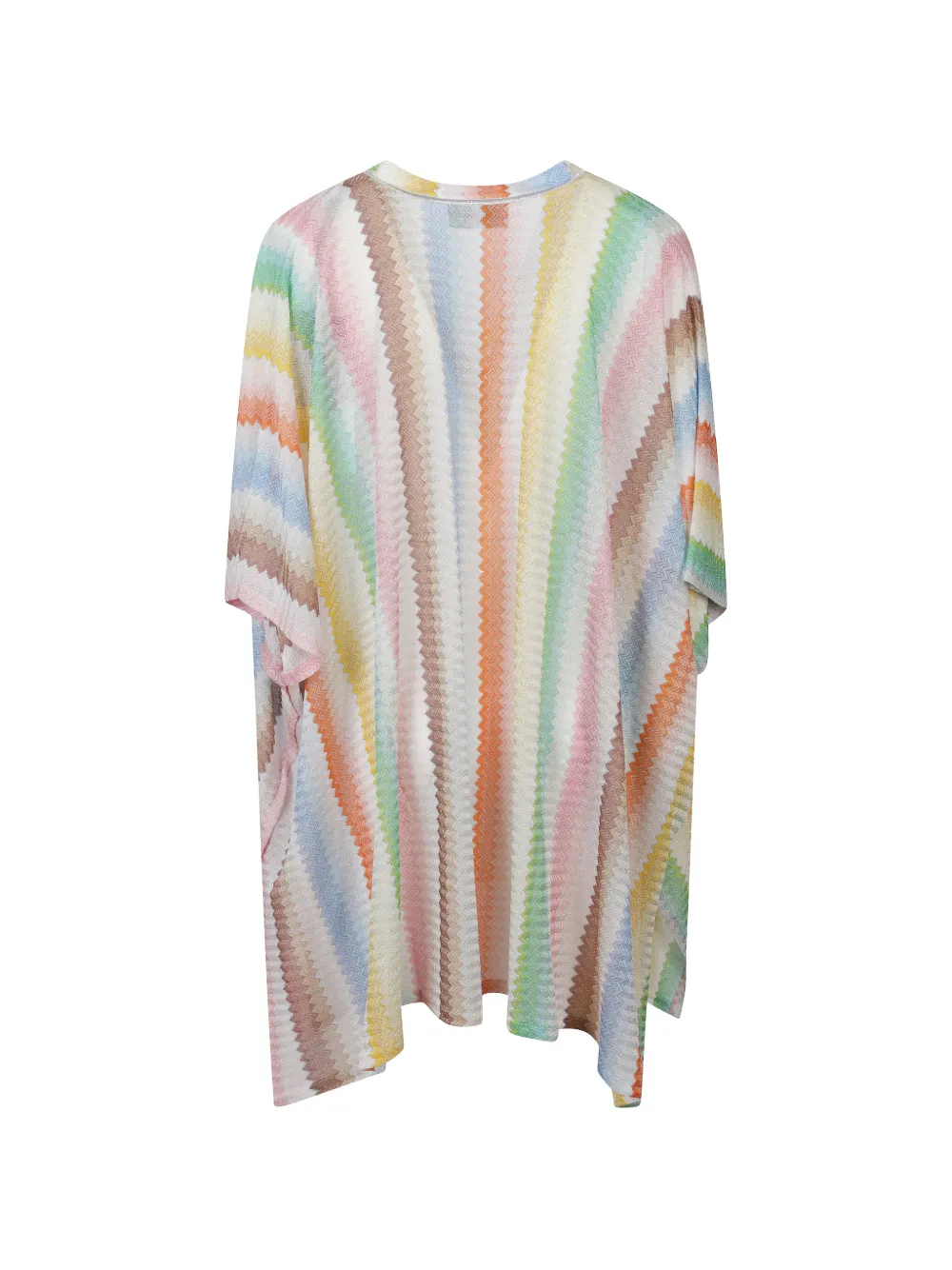 zigzag-pattern V-neck cover-up