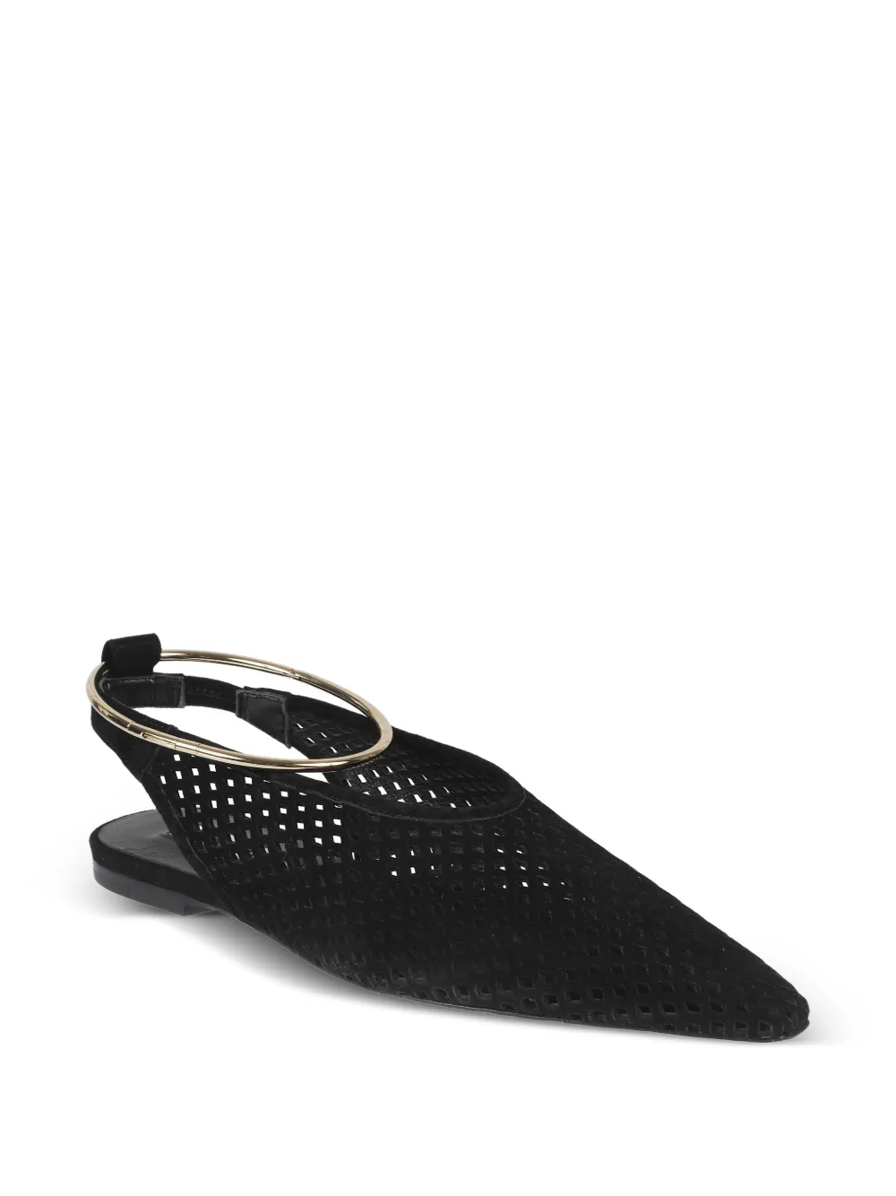 Jil Sander ring-embellished ballet flats Zwart