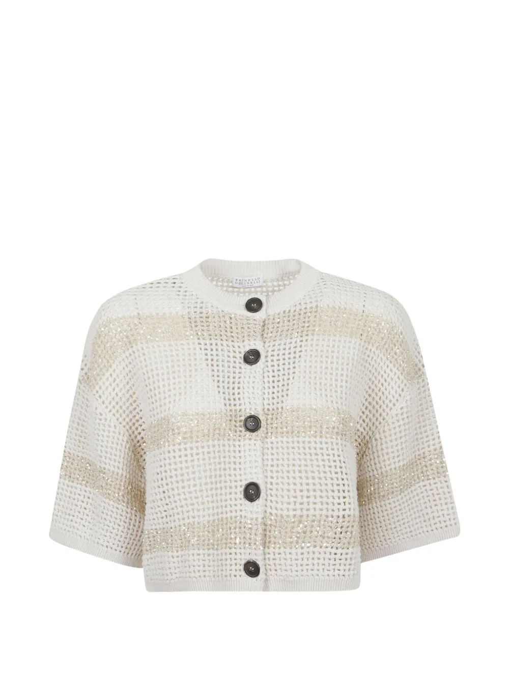 Brunello Cucinelli Cropped Cardigan In Multi