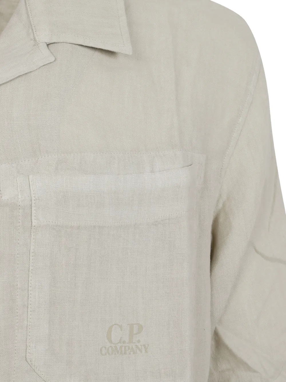 C.P. Company Linnen overhemd met korte mouwen Beige