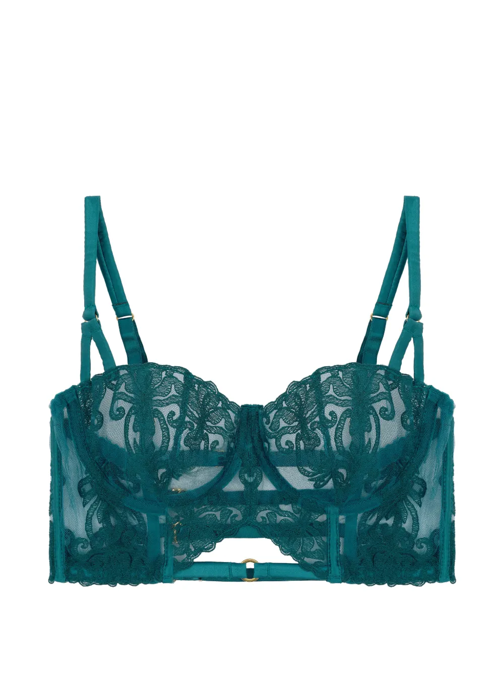 Fleur Of England Olivia Longline lace bra - Verde