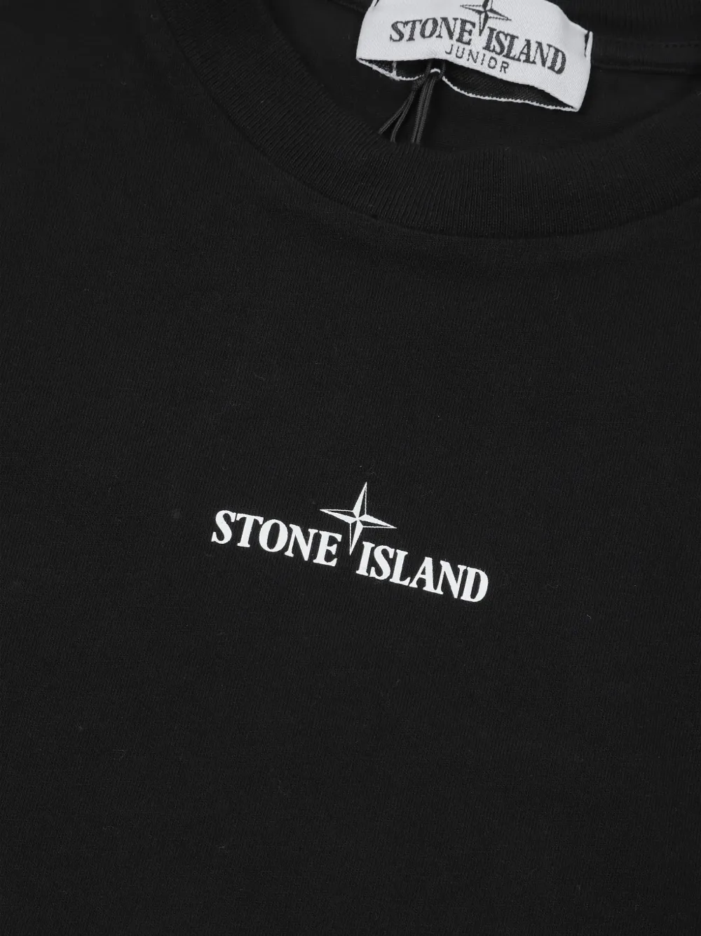 Stone Island Junior T-shirt met logoprint Zwart