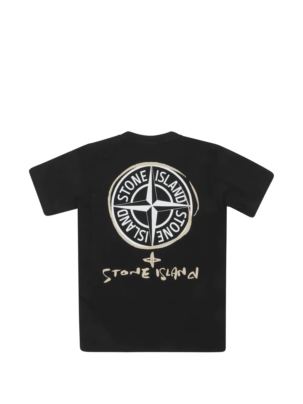 Stone Island Junior T-shirt met logoprint Zwart