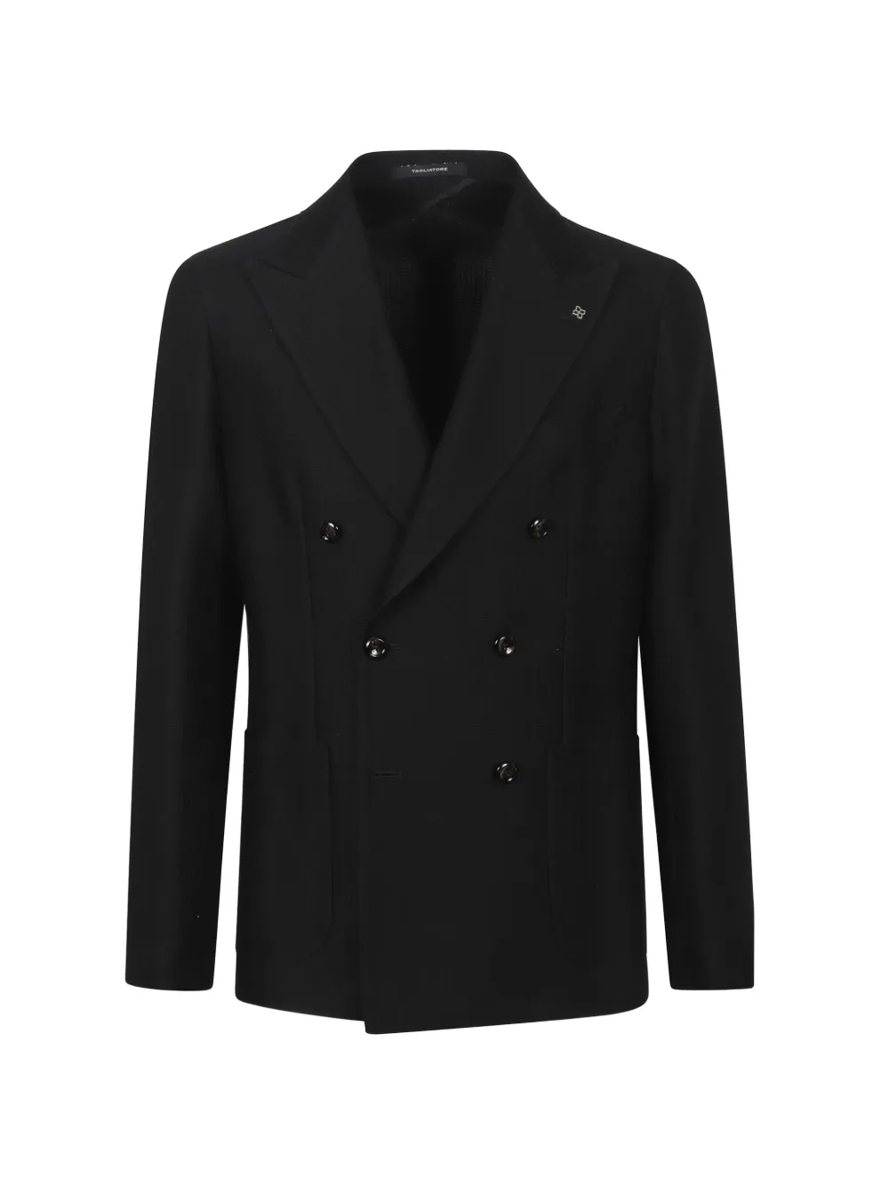 Tagliatore double-breasted textured blazer - Black