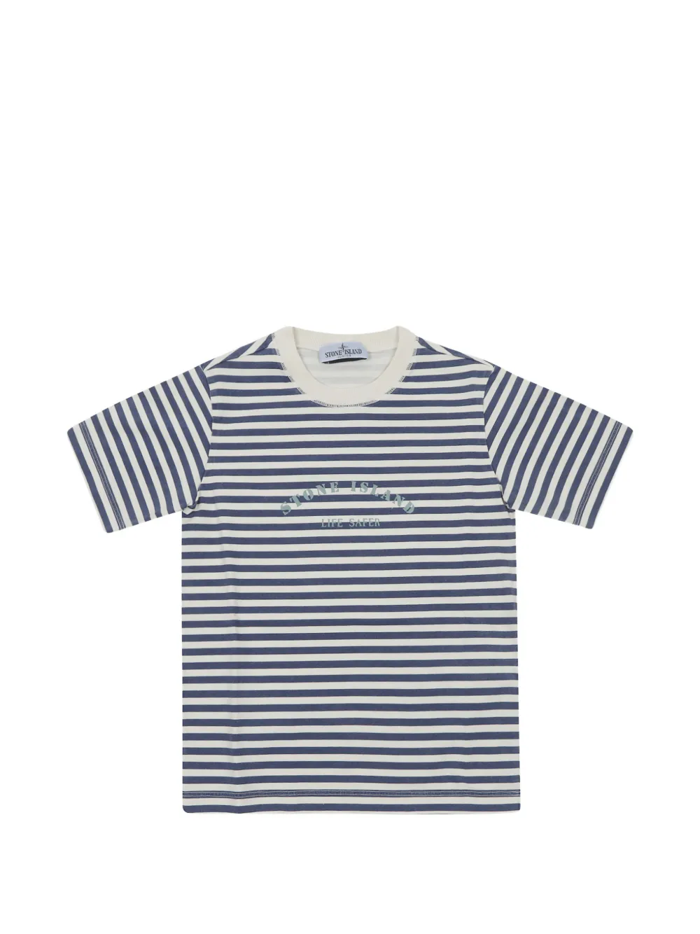 Stone Island Junior striped logo-print T-shirt - Blau