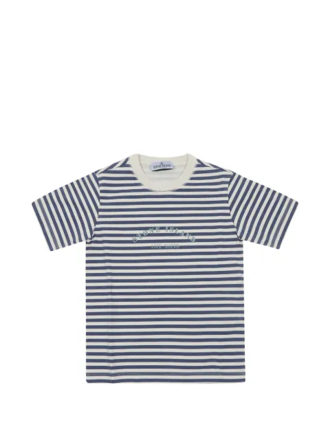 Stone Island Junior striped logo-print T-shirt