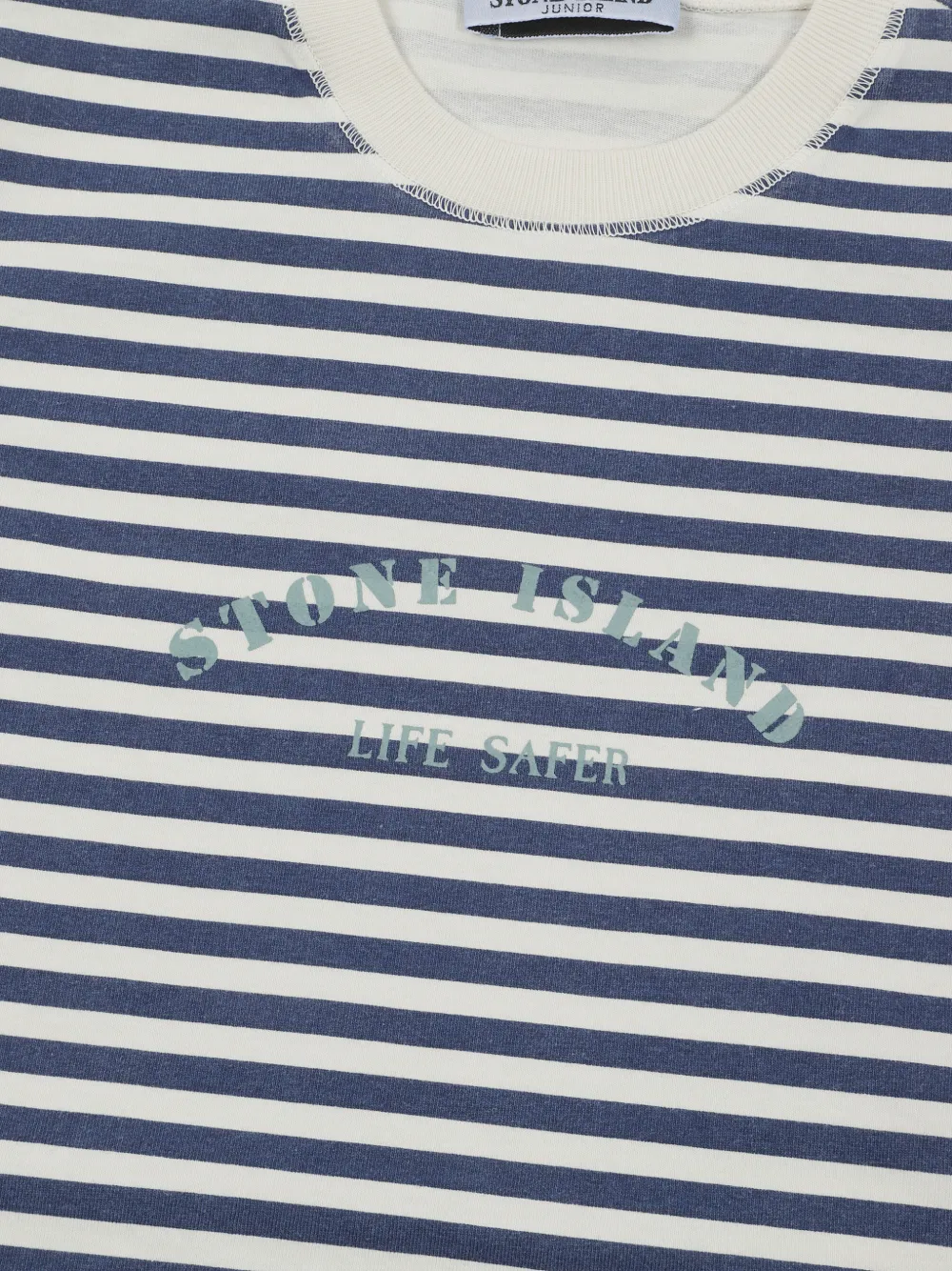 Stone Island Junior T-shirt met logoprint Blauw