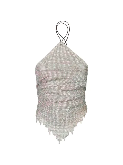 POSTER GIRL halter-neck embellished top