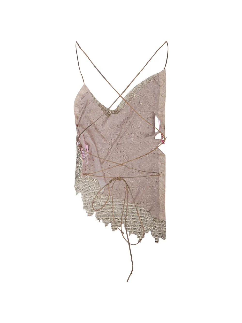  Poster Girl Asymmetric-hem Top - Neutrals 