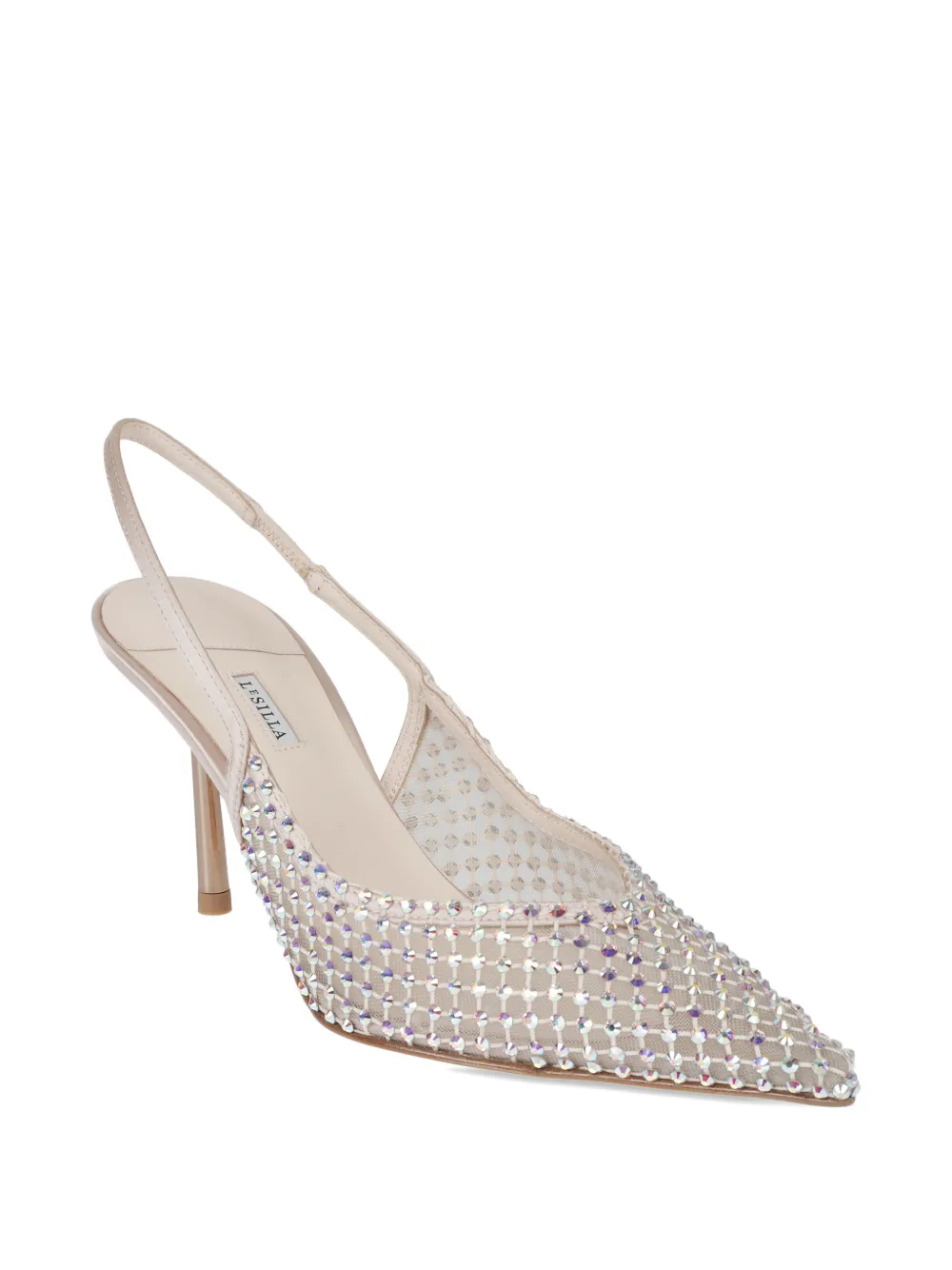 Le Silla Gilda crystal-embellished mesh pumps Beige