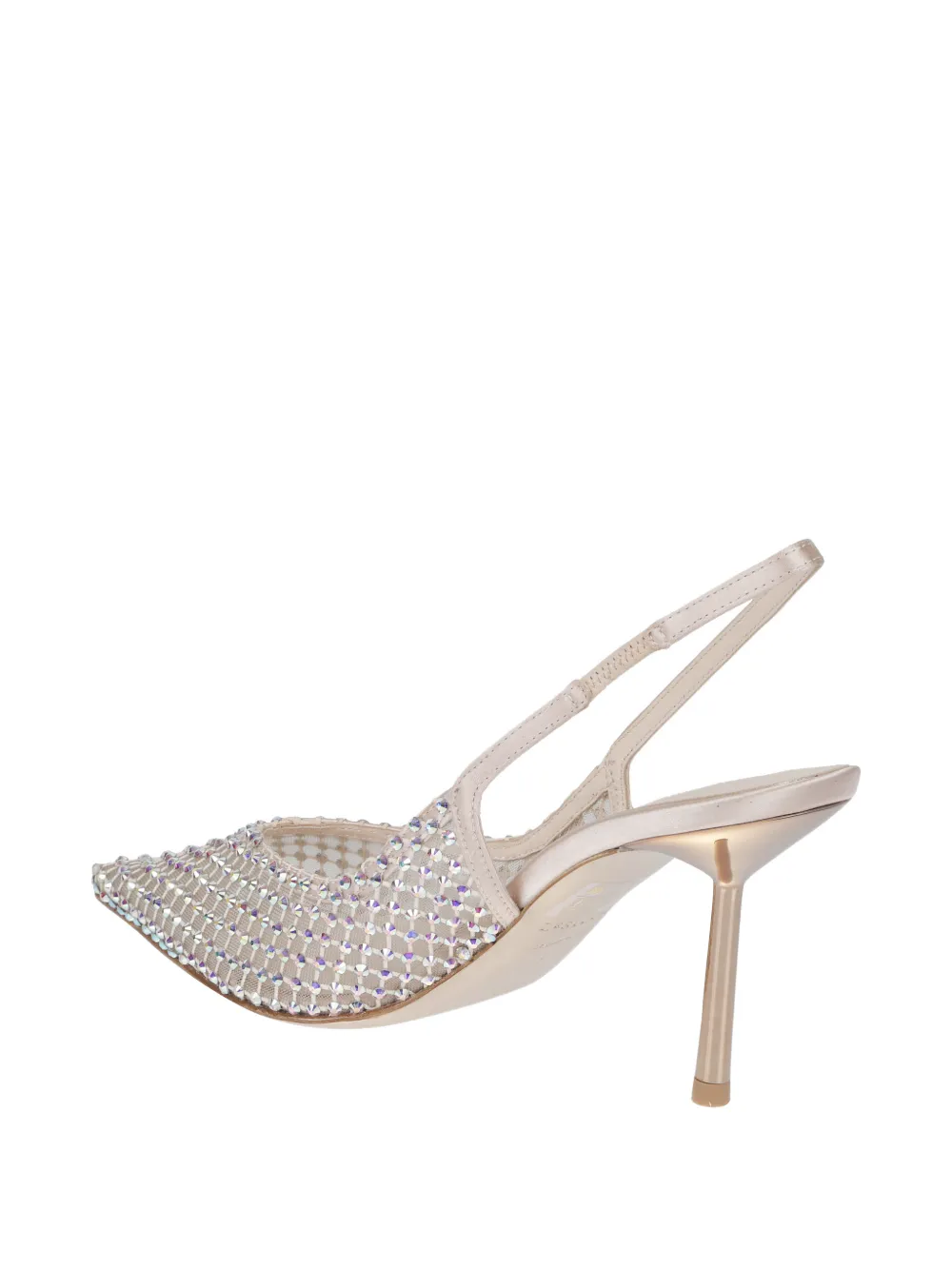 Le Silla Gilda crystal-embellished mesh pumps Beige