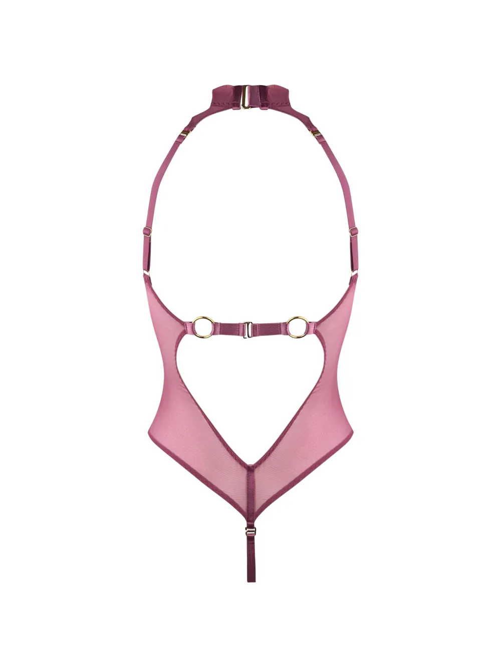 Bordelle Melusina high neck mesh body - Roze