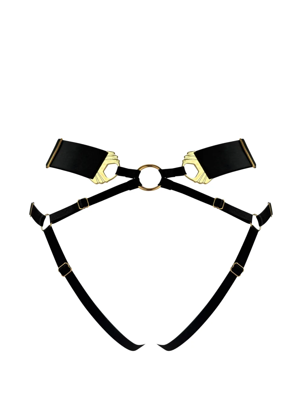 Bordelle Melusina ring detail open back brief - Zwart