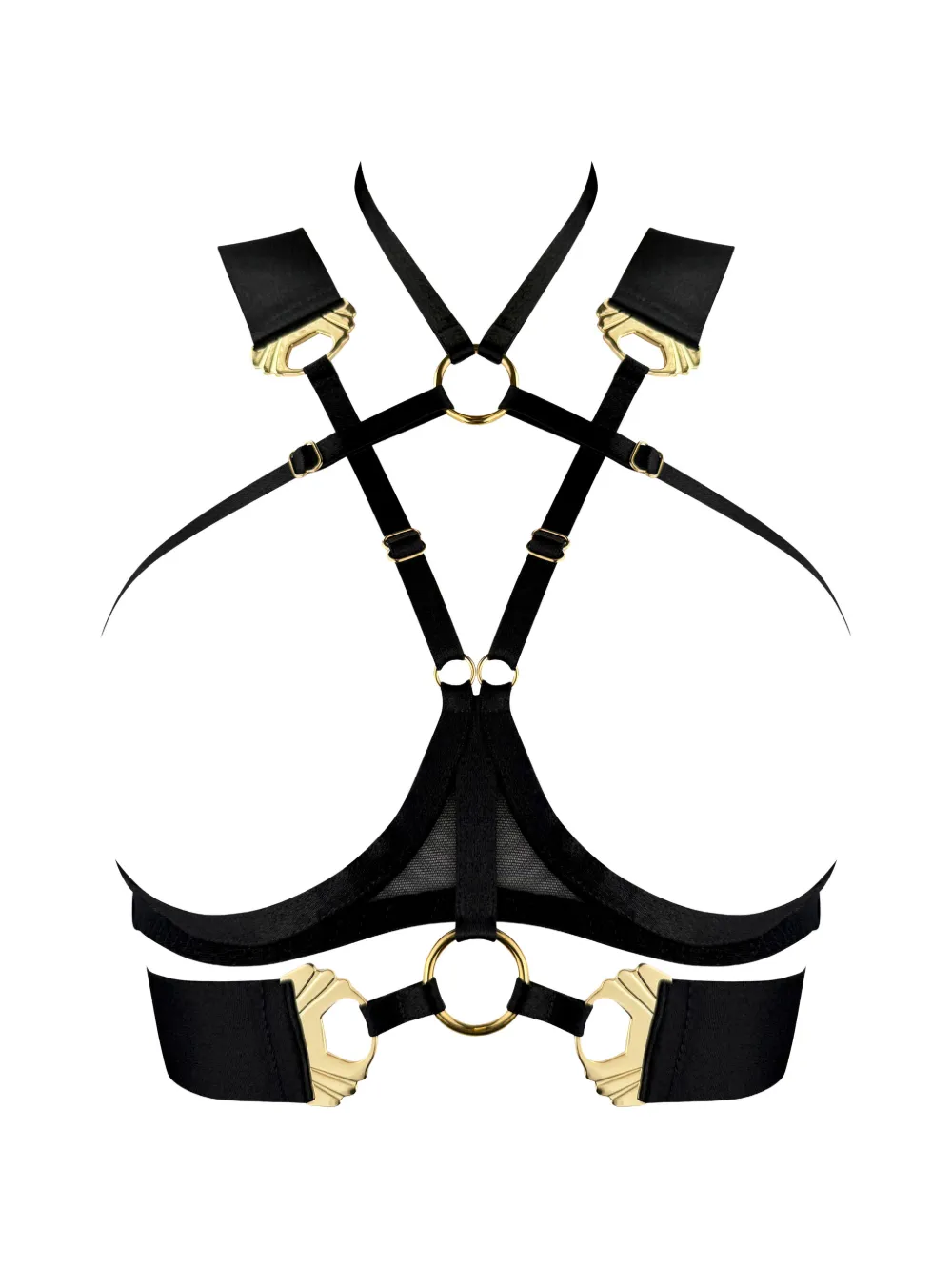 Bordelle Melusina ouvert ring bra - Nero