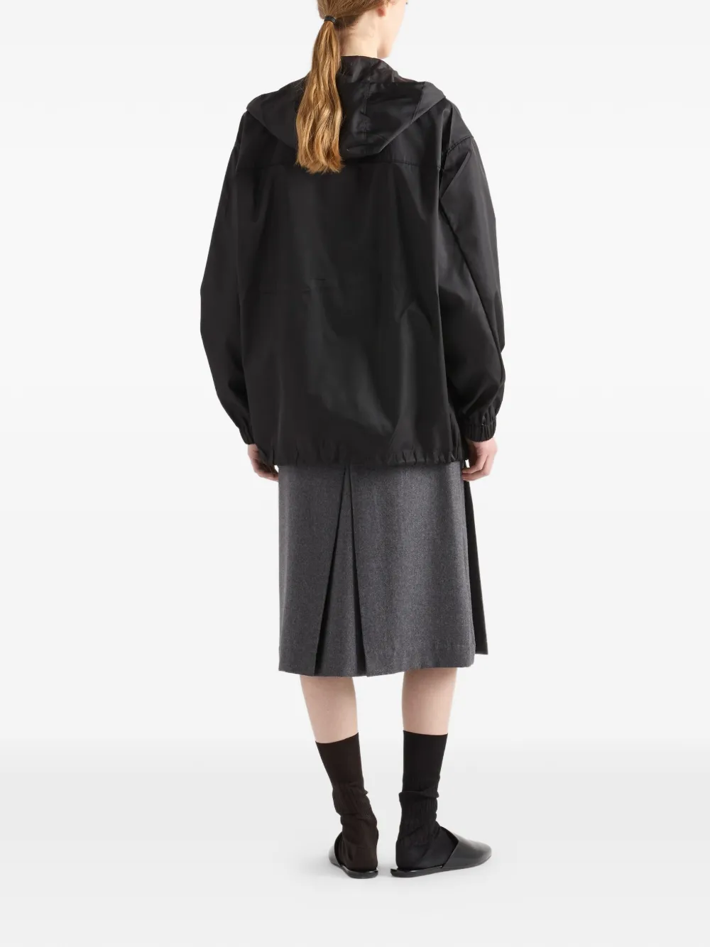  Prada Re-nylon Hooded Jacket - Black 