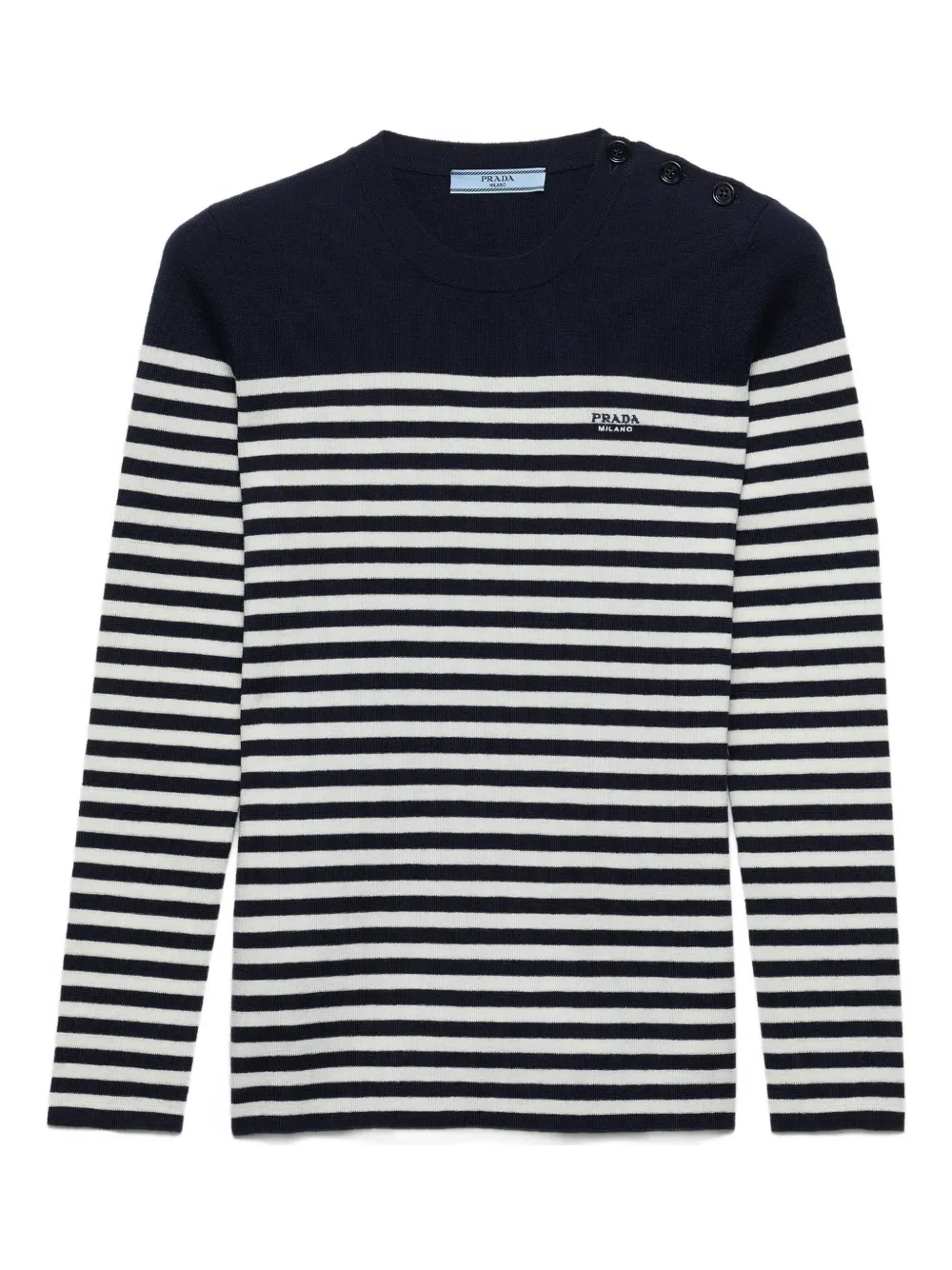 Prada striped ribbed sweater - Blu