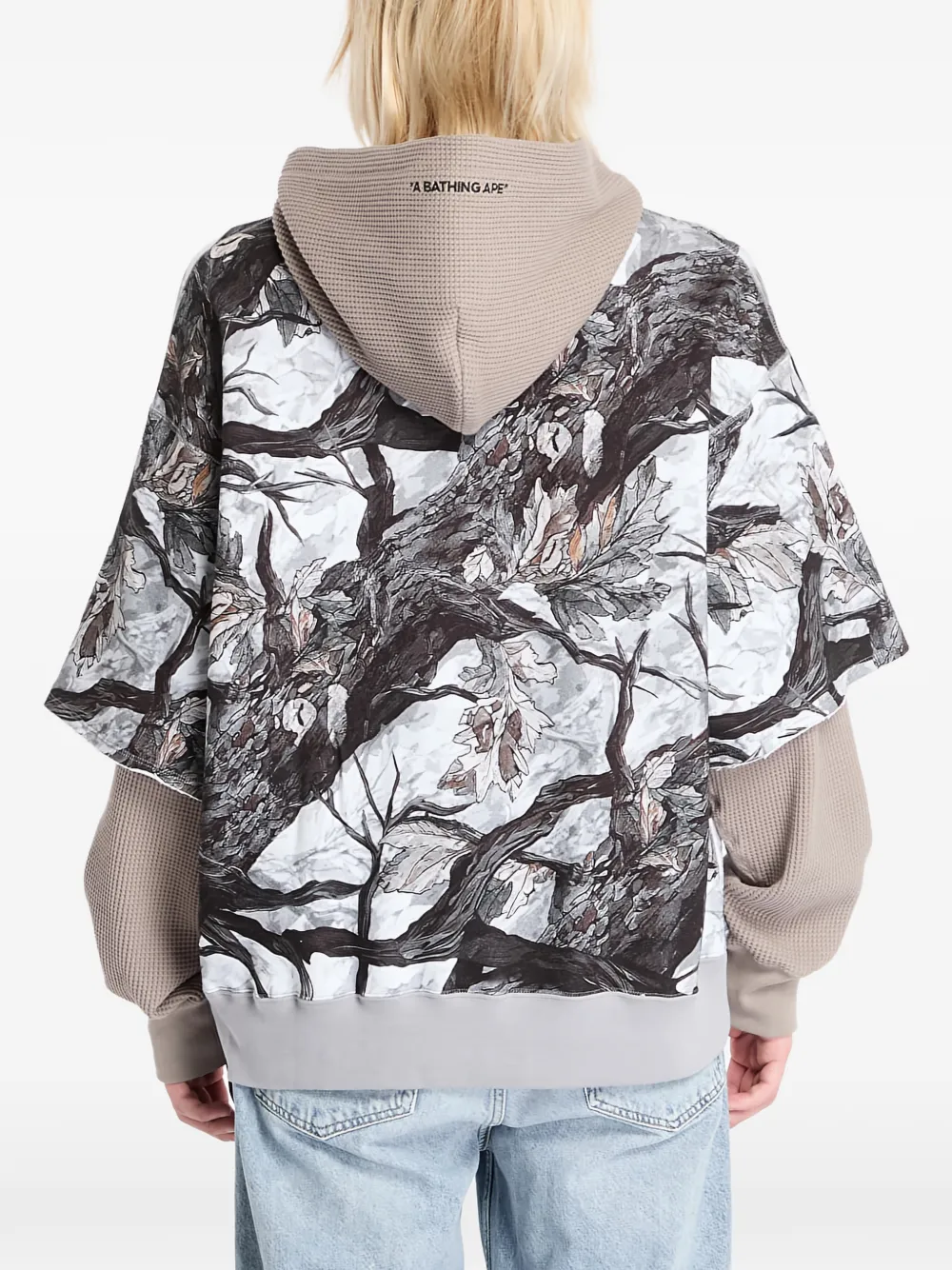 A BATHING APE Tree Edge Camo gelaagde hoodie Beige