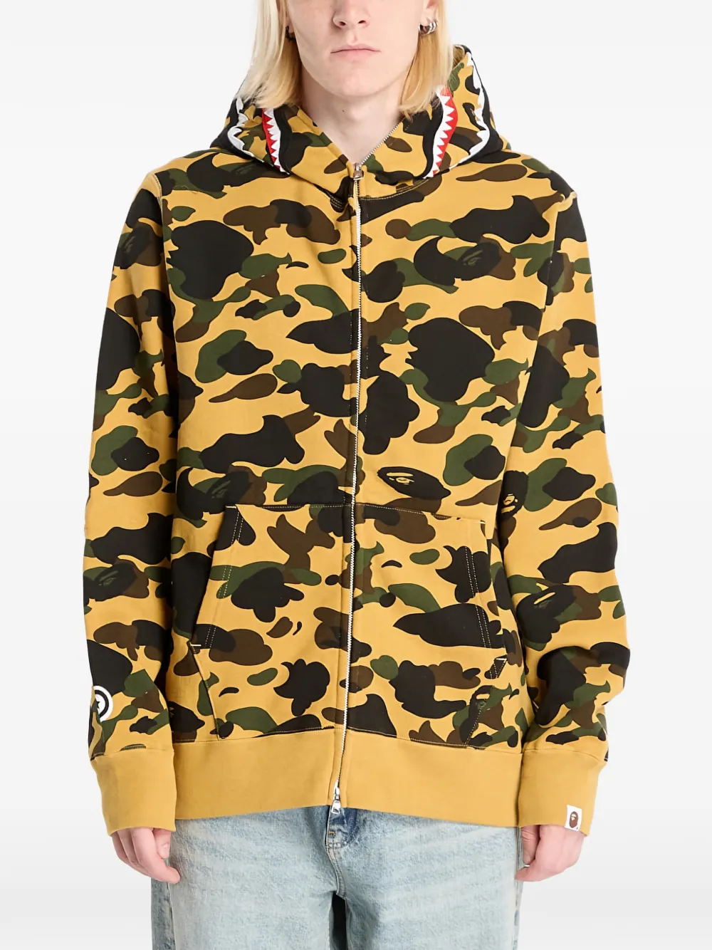 A BATHING APE® Moletom 1St Camo Shark Com Zíper | Amarelo
