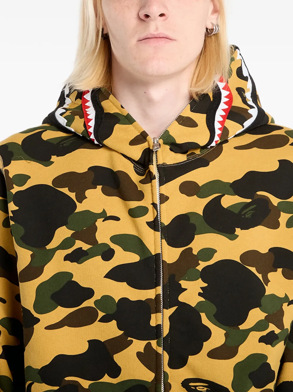 A BATHING APE® 1St Camo Shark full-zip Hoodie | Yellow | FARFETCH