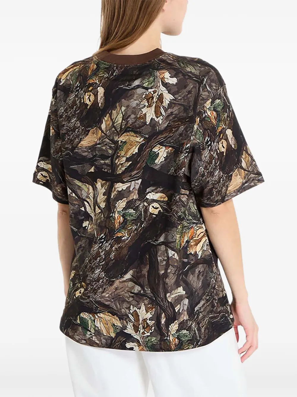 A BATHING APE Tree Edge Ape Face T-shirt met camouflageprint Bruin