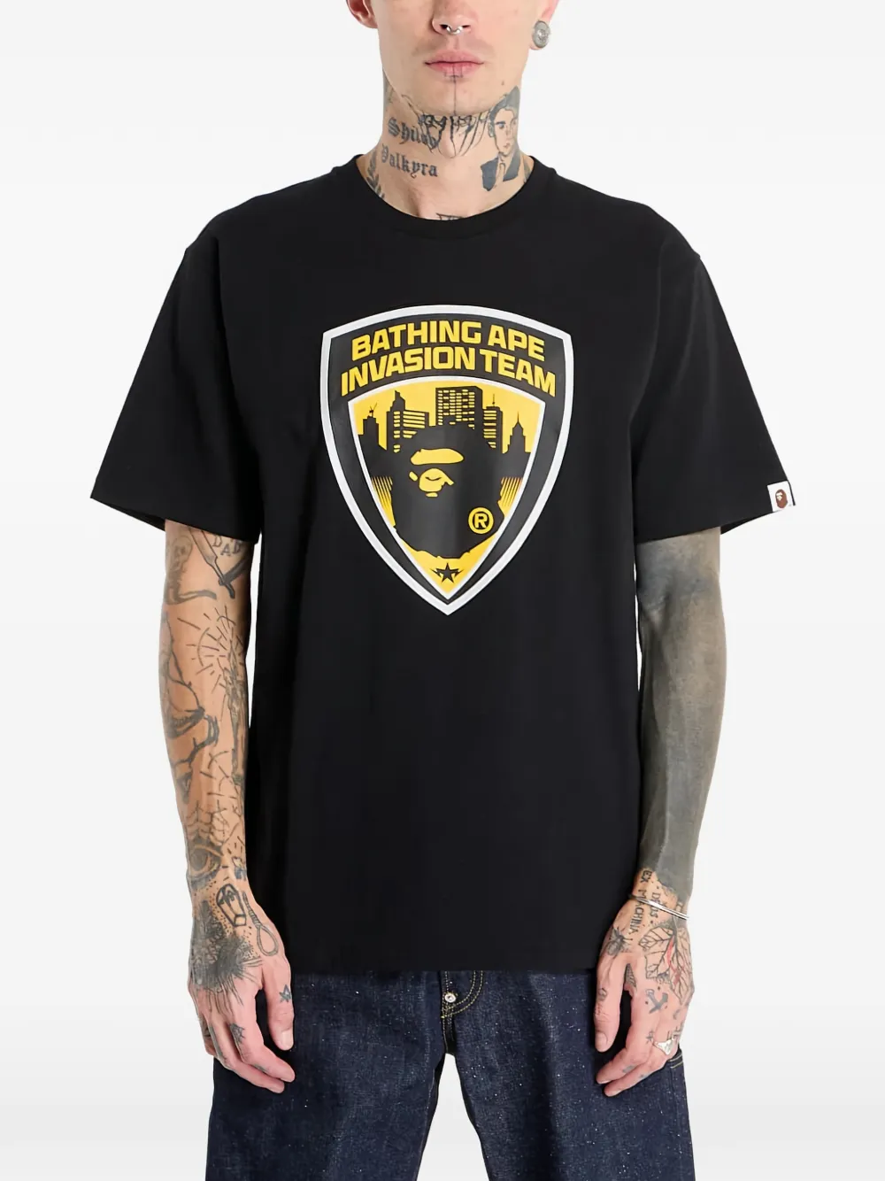 A BATHING APE® emblem short-sleeve T-shirt - Nero