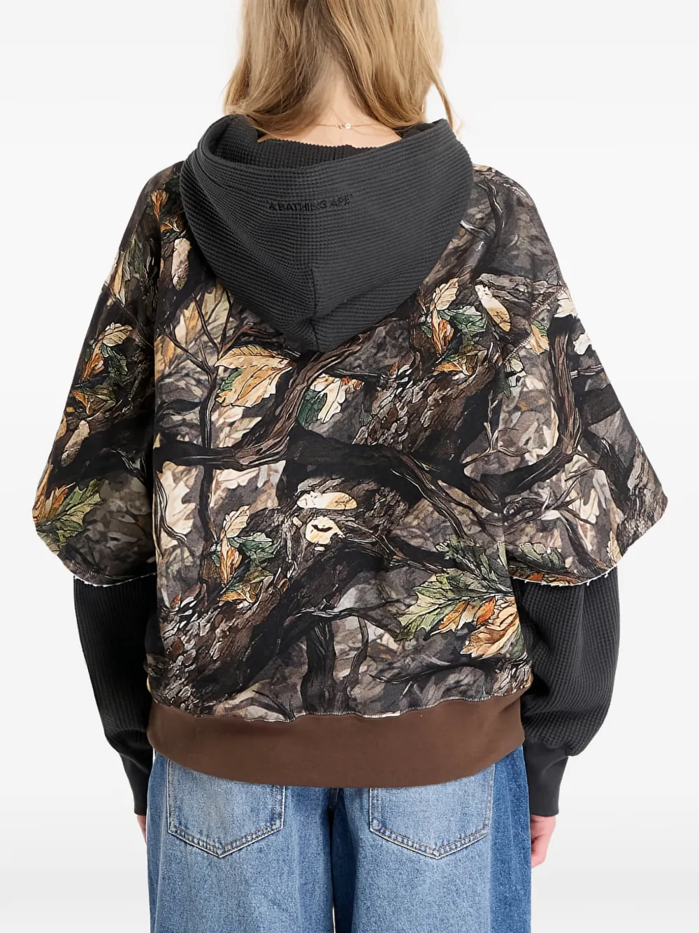 A BATHING APE Tree Edge Camo gelaagde hoodie Bruin