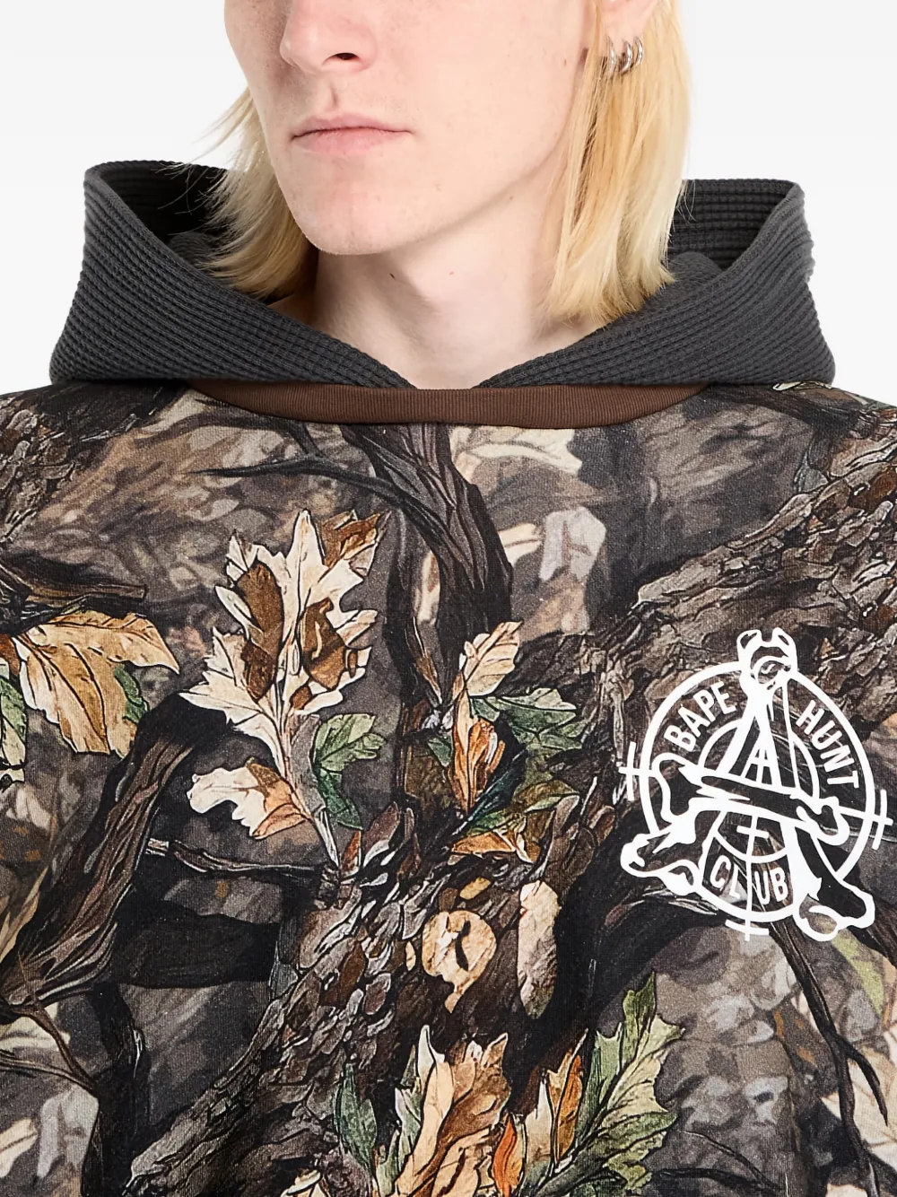 A BATHING APE Tree Edge Camo gelaagde hoodie Bruin