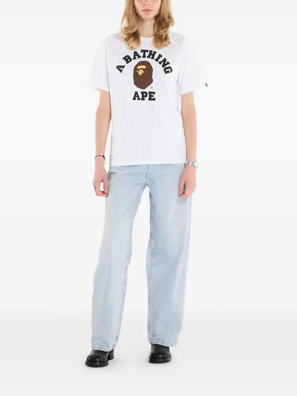 A BATHING APE® College logo-print T-shirt | White | FARFETCH AO