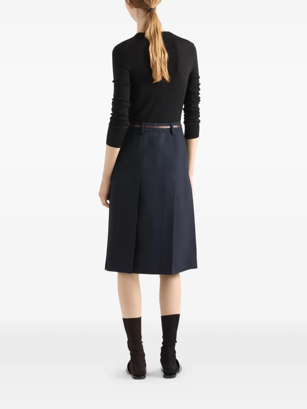  Prada Ribbed Buttoned Cardigan - Black 