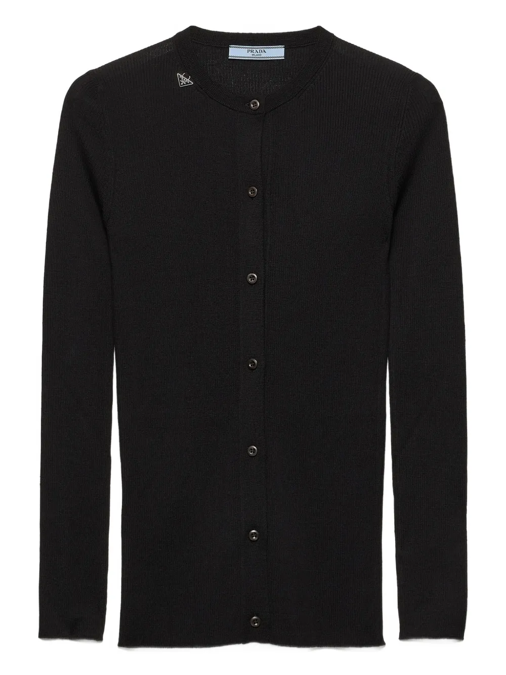 Prada ribbed buttoned cardigan - Nero