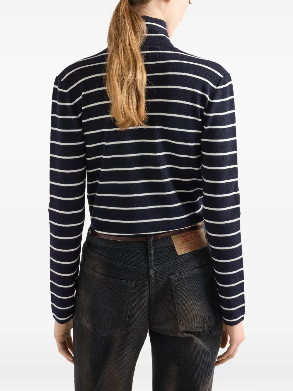  Prada Stripe Wool Sweater - Blue 