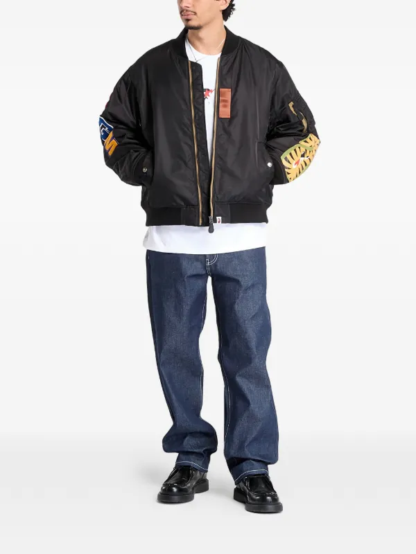 A BATHING APE® Shark Ma-1 ボンバージャケット | ブラック | FARFETCH JP
