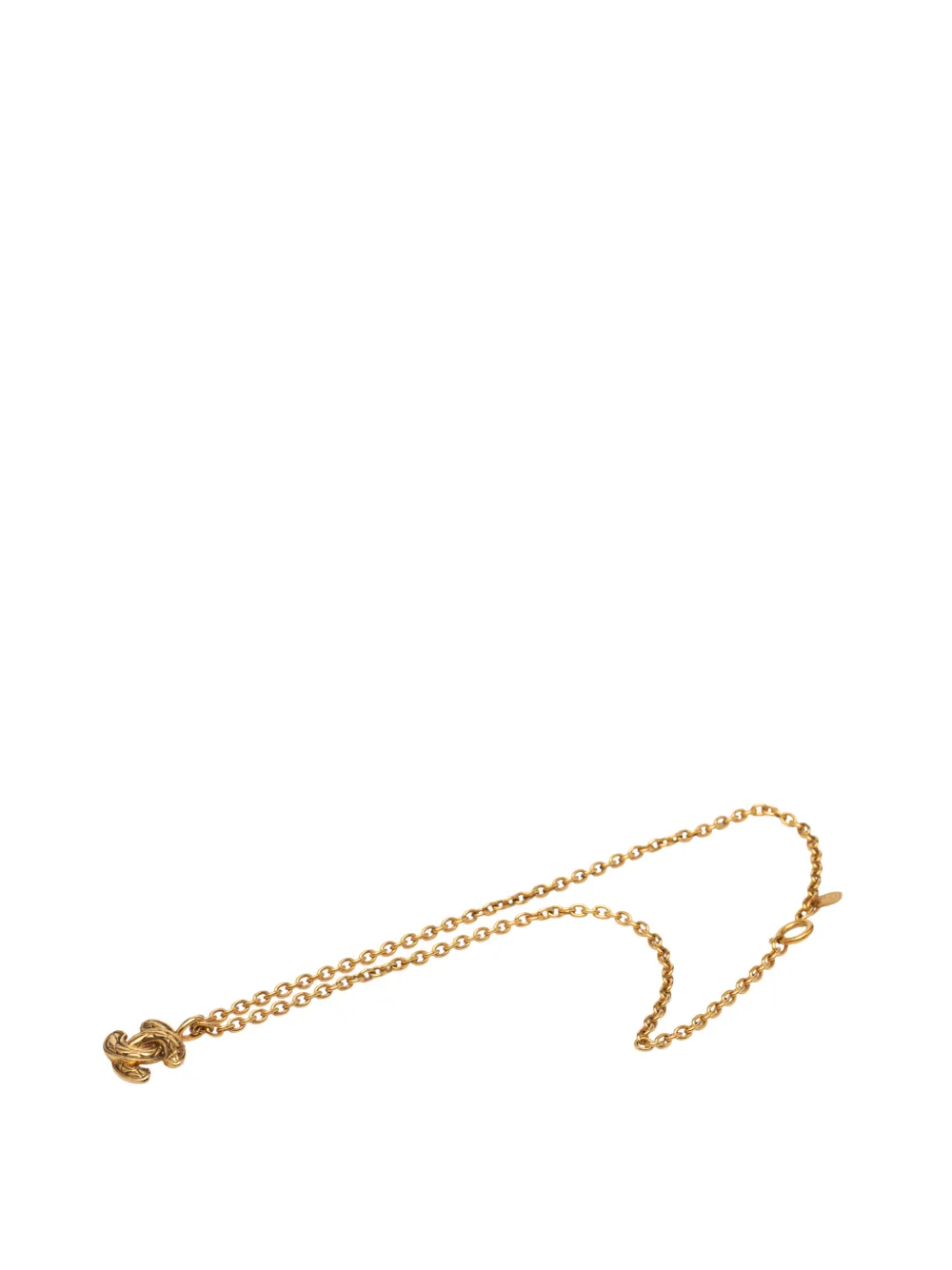 CHANEL Pre-Owned 1980-1990 Gold Plated Quilted CC Pendant Necklace costume necklace - Oro