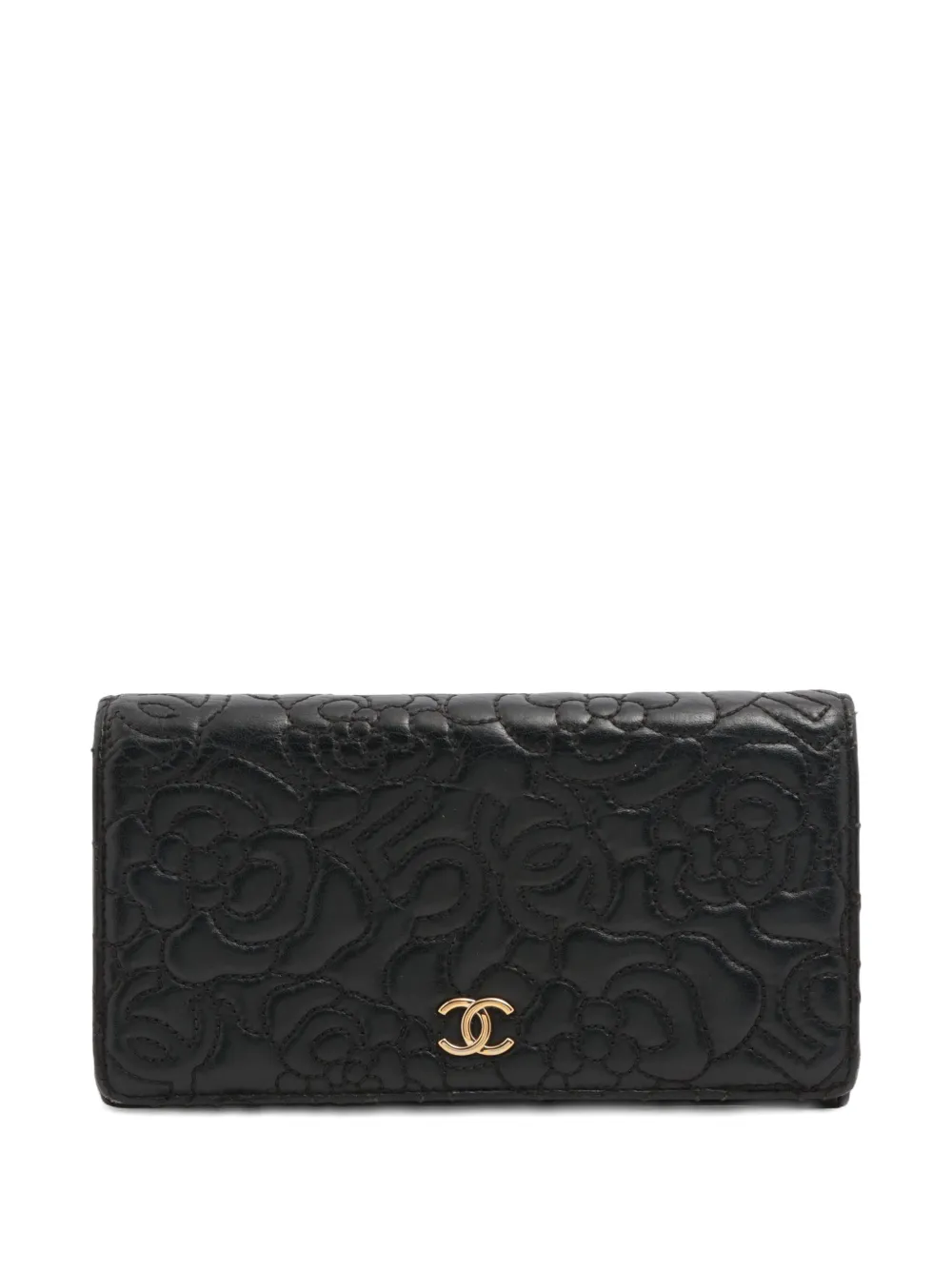 CHANEL Pre-Owned 2018-2019 Camellia wallet - Nero
