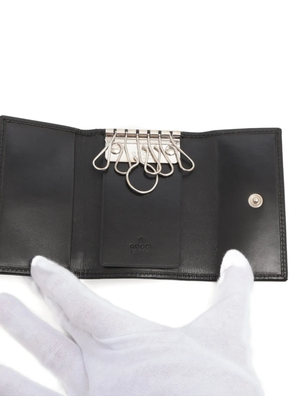 GUCCI Pre-owned 2000s Gg Upreme Canvas Keycase In Black