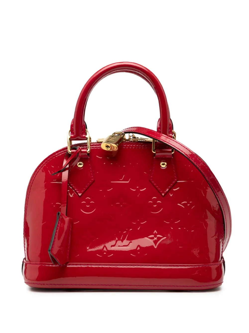 Louis Vuitton Pre-Owned Borsa a tracolla Alma BB in pelle Vernis con monogramma 2014 - Rosso