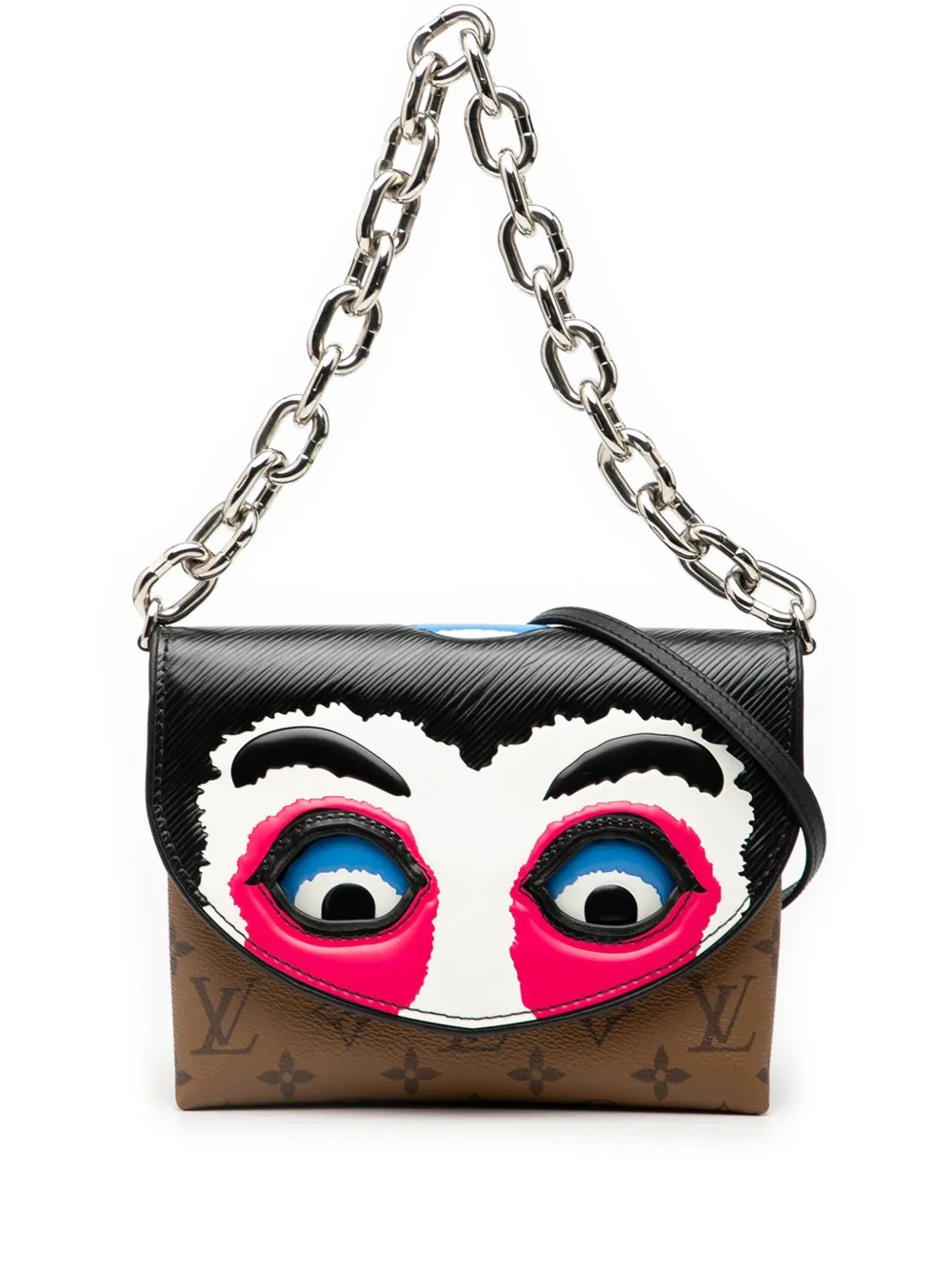 Louis Vuitton Pre-Owned 2017 Monogram Reverse and Epi Printed Kabuki Masks Pochette satchel - Nero