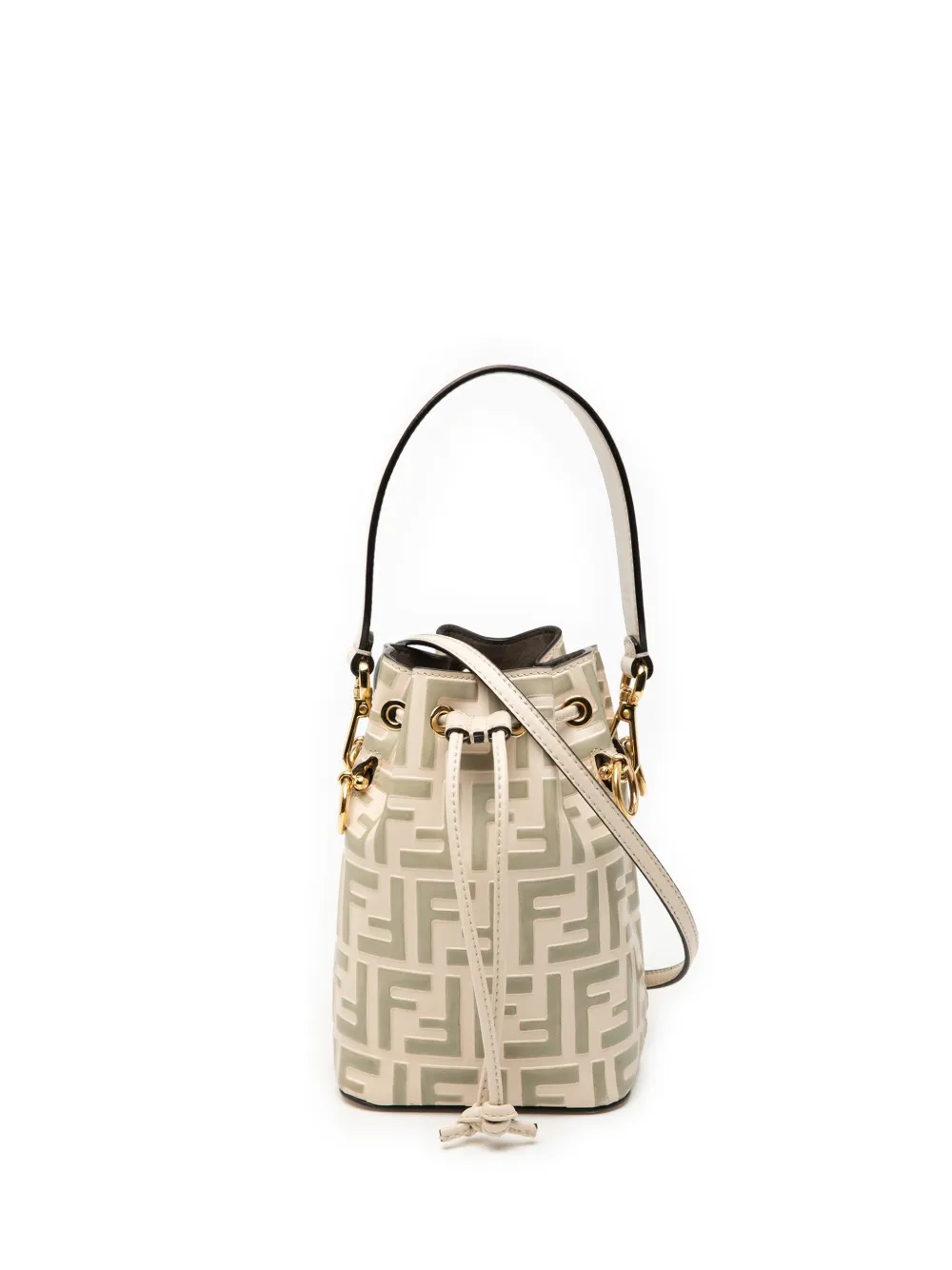 Fendi Pre-Owned 2010-2025 Mini Zucca Embossed Leather Mon Tresor Bucket Bag satchel - Marrone